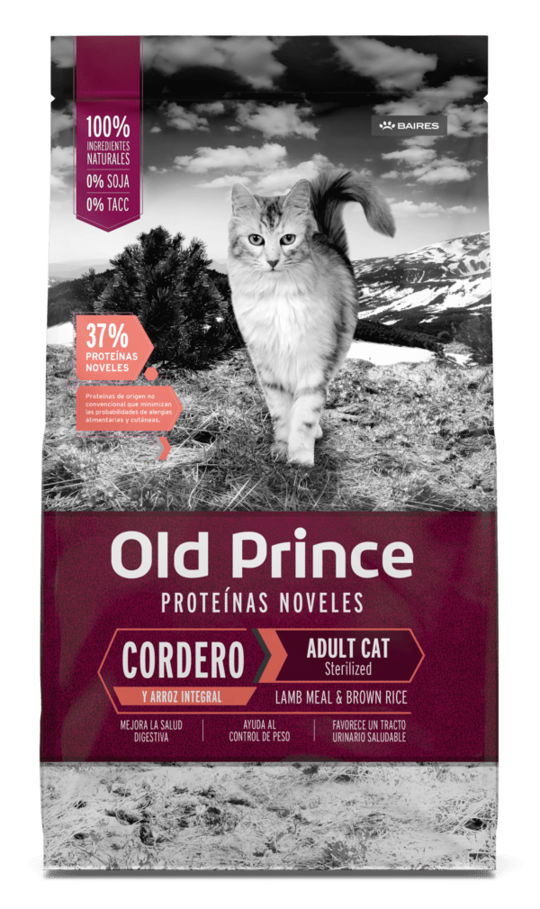 Old Prince Proteínas Noveles Gatos Esterilizados Cordero y Arroz Integral